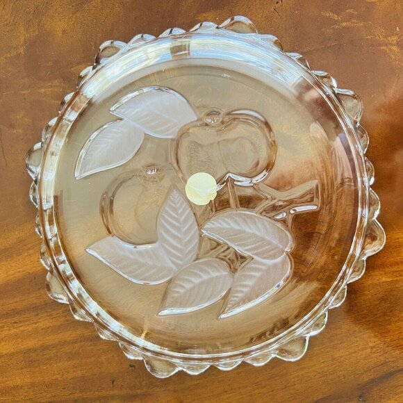 Vintage Walther-Glas Germany Pie Baking Dish Fruit Leaf Clear Glass NOS w Box - Picture 8 of 11